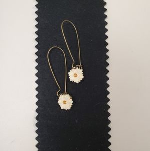 Enamel and gemstone flower earrings